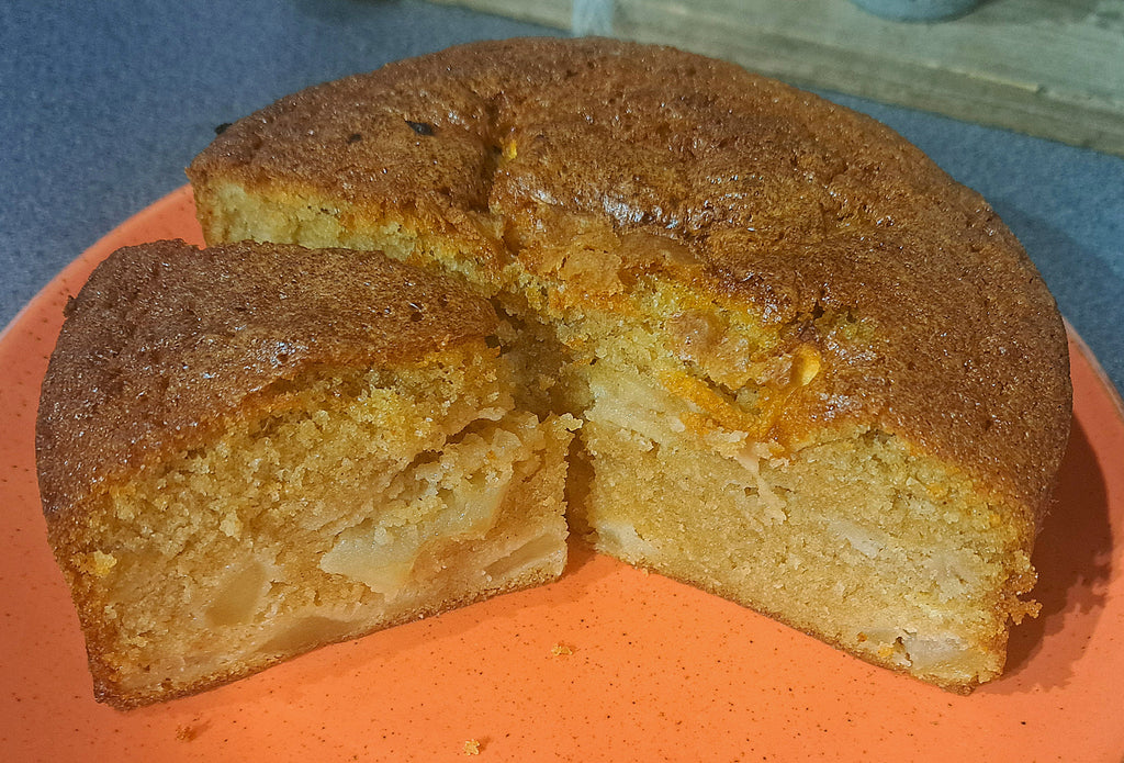 Devonshire apple cake with clotted cream