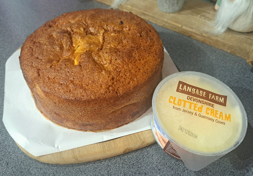 Devonshire apple cake with clotted cream